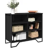 vidaXL Dressoir 91x35,5x74,5 cm bewerkt hout zwart