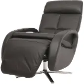 Mendler Relaxfauteuil -L11, design TV-fauteuil TV-fauteuil relaxfauteuil, draaibare relaxfunctie, volledig leer ~ zwart