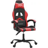 vidaXL Gamestoel draaibaar kunstleer zwart en rood