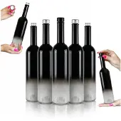 Futura 10x Glazen Fles 500ml OMBRE Zwart-Transparant voor Dranken