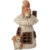 Intratuin Tuinbeeld Paddenstoelenhuis Eekhoorn Bruin 14 X 16 X 26 Cm