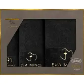 Eva Minge Gaja Handdoekset - 3 Stuks - Zwart