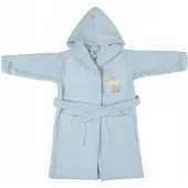 Eurofirany Baby41 Kinderbadjas Blauw Katoen Frottee 4-6 Jaar 350 GSM