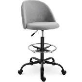 Vinsetto -Staande Bureaustoel-Linnen-48x60x125cm-Grijs