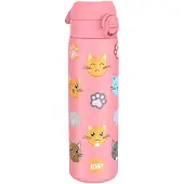 Ion8 Roze Drinkfles 600ml - Lek & BPA-Vrij met Kattenprint