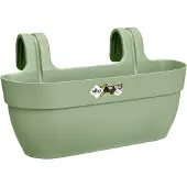 Elho Vibia Campana Easy Hanger L 46 - Balkonbak met Ophanghaken - 100% Gerecycled Plastic - Ø 46.0 x H 26.5 cm - Pistachegroen