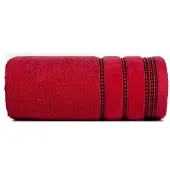 Eurofirany Luxe Rode Handdoek Amanda 50x90 cm met Velours Borduursel
