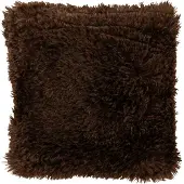 J-Line kussen Moutie - polyester - donkerbruin