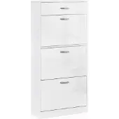 HOMCOM - Opklapbare schoenenkast - Hout - 62x24x135cm - Wit