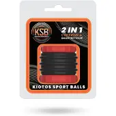 Vuxen - 2 in 1 Siliconen Cockring & Ball Stretcher - Zwart/Rood
