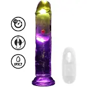 RealCock - LED Realistische Rechte Vibrator 18 cm en Zuignap