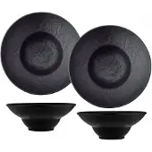 Wilmax Diepbord Zwart Mat Porselein 20cm 800ml 2 stuks