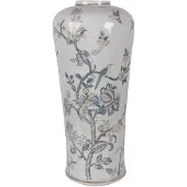 Clayre & Eef Vaas Ø 17x39 cm Wit Blauw Keramiek
