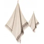 Zwoltex Rondo 2 Handdoekset Beige Katoen 50x90cm & 70x140cm