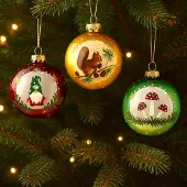 Ceruzo Glazen Kerstballen – Set van 12 – Transparant 8 cm – Traditional - 8cm