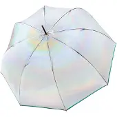 Knirps C.760 Stick Transparent stardust agave paraplu