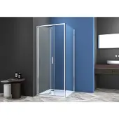 Badstuber Rano douchecabine met vouwdeur 80x90cm chroom