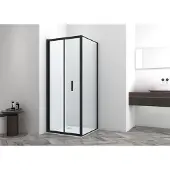 Badstuber Rano douchecabine met vouwdeur 80x80cm zwart mat