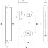 Aprile Woningbouw Magneetslot 2868 – cilinder 85mm – gepolijst Chroom