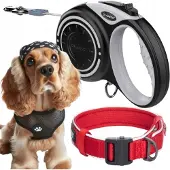 DOGNESS Automatische Hondenlijn 4m (M) tot 20kg + Halsband Reflecterend