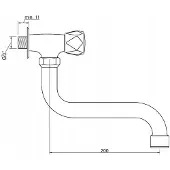 Invena Wandkraan S-outloop 200mm Modena Chroom