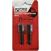 Pro 2x Magnetische Schroefbit 6mm x 50mm HEX 1/4"