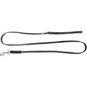 Dingo Zacht Leren Gevlochten Hondenhalsband 1.2x180cm Zwart