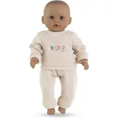 Corolle poppen trainingspak beige voor babypop 30cm klittenband.