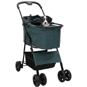 vidaXL Opvouwbare Huisdier Kinderwagen Groen 81 x 47 x 99 cm Polyester
