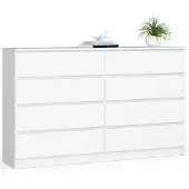 Akord Ladekast K160 met 8 Lades / Furniture Factory / Wit / 160 x 99 x 40 cm