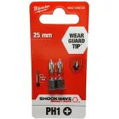 Milwaukee Shockwave PH1 25mm Bitschroefbit 2 stuks