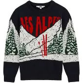 We fashion Trui donkerblauw / rood / wit