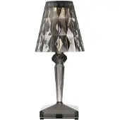 Kartell LED tafellamp Batterij, 30 cm, rookgrijs, IP54 Battery, alu / grijs / zink, Slaapkamer, Kunststof, Design
