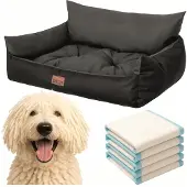 Doggy Waterdicht Hondenkussen XXXL 132x106cm - Inclusief 5 Hygiënische Matten