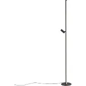 QAZQA Design vloerlamp zwart met leeslamp incl. LED met touchdimmer - Throttle