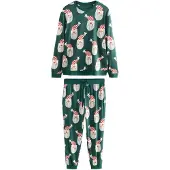 Next Pyjama lang smaragd / rood / zwart / wit