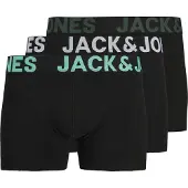 Jack & Jones Boxershorts 'JACELIAS' donkergroen / zwart / wit