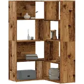 vidaXL Boekenkast 4-laags hoek 85x85x140 cm bewerkt hout oud houtkleur