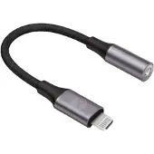 Forever , Audio-adapter Lightning Male naar 3,5mm Female, Zwart