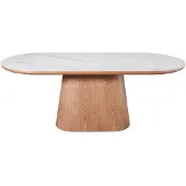 Giga Meubel Eettafel Alba Naturel Marmer 200cm Ovaal