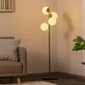 Opviq Vloerlamp Faze, messing / goud, Woon-/ Eetkamer, metaal, vloerlamp