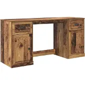vidaXL Bureau met kast, gerecycled hout en houtvezel