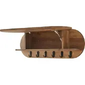 En.casa Wandkapstok Vilkön 30x80x16 cm walnootkleurig en zwart []