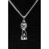 MOOYE ® - Collectie Zilveren Poes ketting hanger - zittend