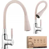 Invena Keukenkraan met flexibele uitloop - Beige/Chroom