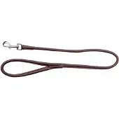 Dingo Ronde Leren Halsband ZACHT 90cm Bruin