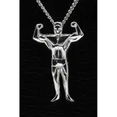MOOYE ® - Collectie Zilveren Bodybuilder hanger - 2