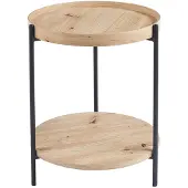 Molecule Dalina ronde salontafel oude eik 45 cm met 2 niveaus