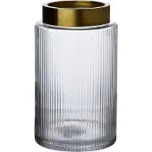 Mondex Glazen Vaas Serenite 14x25 cm Gouden Afwerking