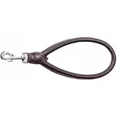 Dingo SOFT Ronde Leren Hondenriem - 33 cm Zwart